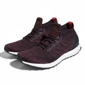 Adidas UltraBoost All Terrain Burgundy Black Knit Running Shoes Outdoor Size 11